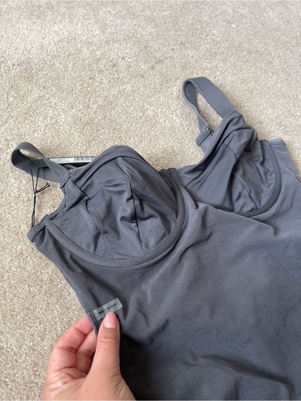TA3 Lifty One-Piece Swimsuit Pewter Gray Size L Short D/DD NWT - Picture 5 of 7